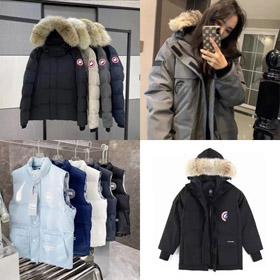 Canada Goose Carson series red label hooded solid color zipper coat down jacket-4288