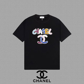 Chanel Cotton printed loose short-sleeved T-shirt (2 styles)-2784